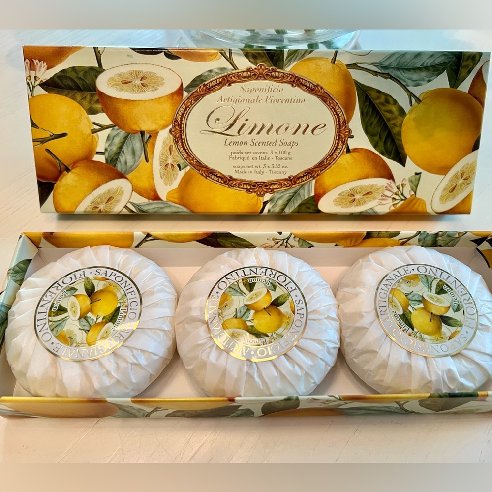 (3) Saponificio  Artigianale Fiorentino Limone Lemon Scented Soap 3.52 oz Each